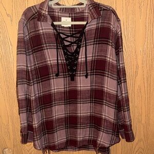 American Eagle Distressed Flannel Size XL Preowned